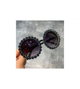 Square Fashion Luxury Round Sunglasses Women Vintage Oversized Rhinestone Sun Glasses Men Eyewear Oculos De Sol UV400 - CA198...