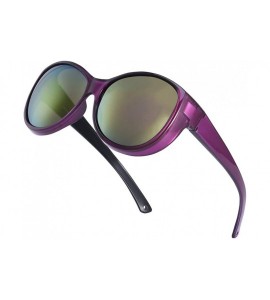 Wrap Polarized Oversized Wrap Around Shield Sunglasses Fit Over Sunglasses for Woman Man - Purple - CN190E9RRW4 $32.63