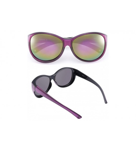 Wrap Polarized Oversized Wrap Around Shield Sunglasses Fit Over Sunglasses for Woman Man - Purple - CN190E9RRW4 $32.63