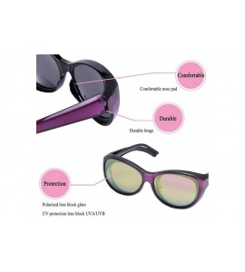 Wrap Polarized Oversized Wrap Around Shield Sunglasses Fit Over Sunglasses for Woman Man - Purple - CN190E9RRW4 $32.63