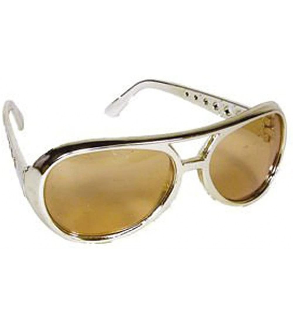 Aviator 12 Gold Rock Star Costume Aviator Sunglasses - CV11618J2ND $46.98