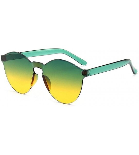 Round Unisex Fashion Candy Colors Round Outdoor Sunglasses Sunglasses - Green Yellow - CJ199S7GZWG $30.92