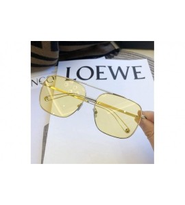 Square Special Square Sunglasses for Women Metal Flat Top Sun Glasses For Driving UV400 - Yellow - CX19036A6DQ $28.34