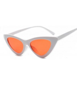 Cat Eye Cat Eyes Sunglasses for Women - Vintage Ladies Triangular Glasses Goggle - White/Orange - CH18ET5CXWG $20.95