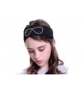 Wrap Sunglasses Headb s Elastic Stretch Headb Rhinestones Hair B - Silver Dark Grey - CG18T949UYR $53.92