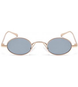 Oval Fashion Vintage Small Oval Sunglasses Unisex Chic Sexy Luxury Brand Designer UV400 - Gold Black - CY189OKHSWU $21.99