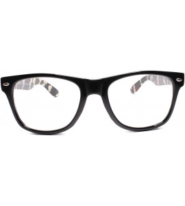 Rectangular Camo Camouflage Temple Horn Rimmed Rectangle Clear Lens Eye Glasses - Camouflage 1 - CE18URH366O $22.87