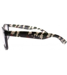 Rectangular Camo Camouflage Temple Horn Rimmed Rectangle Clear Lens Eye Glasses - Camouflage 1 - CE18URH366O $22.87