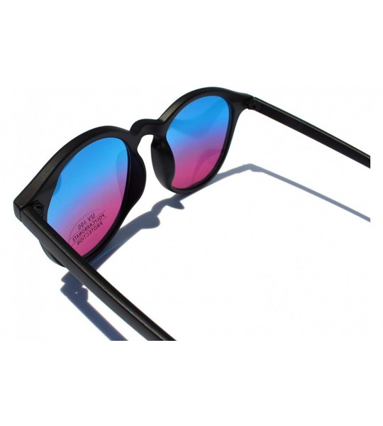 Round SIMPLE Round Fashion Sunglasses for Men Women Classic Style - Blue Red - CF18ZCNU39D $19.15