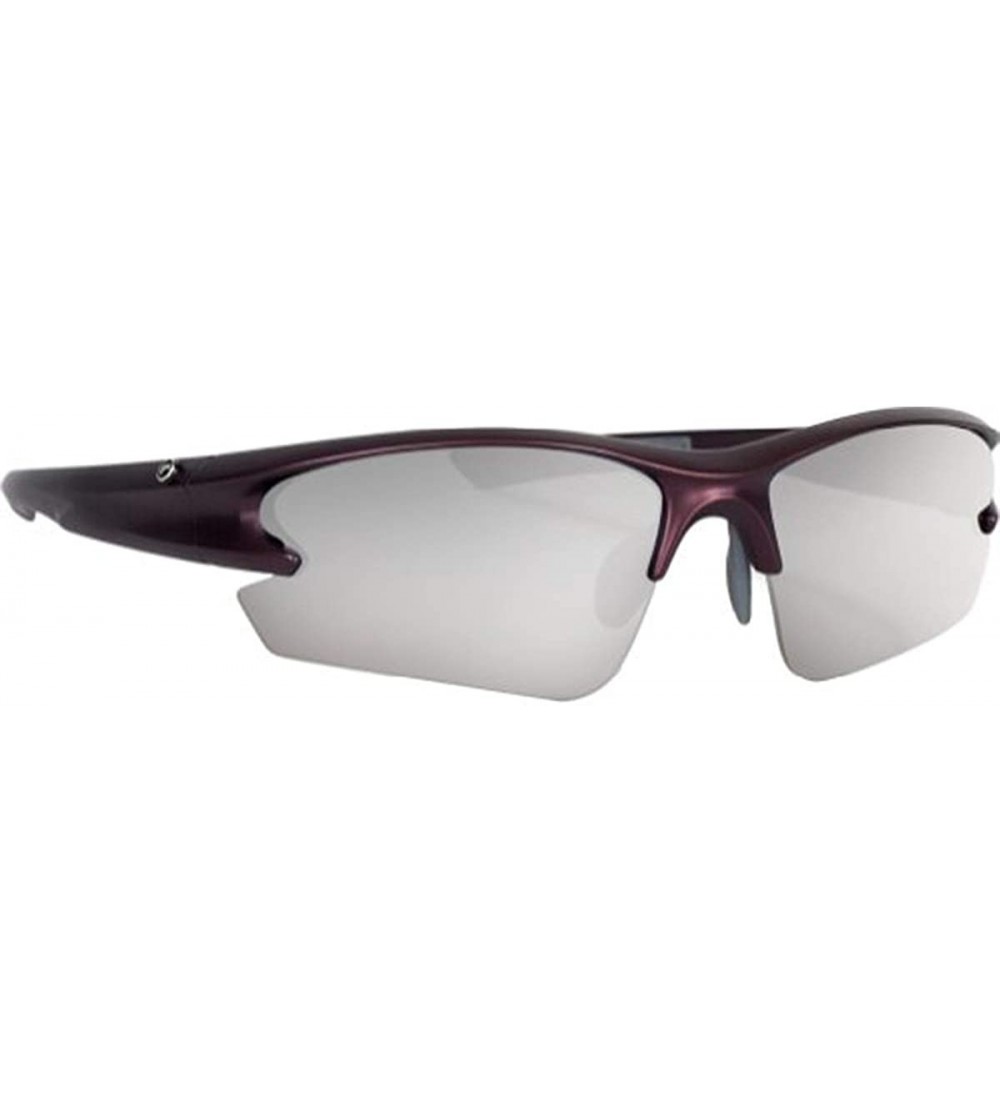 Rectangular Adult Saga Injected Sunglasses- Matte Wine/Silver Mirror- One Size - CU119T1JXXN $46.09