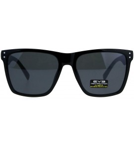 Oversized Mens Fashion Horn Rim Oversize Hipster Designer Sunglasses - Black Dark Wood Black - CL18C2ZQU5M $20.25