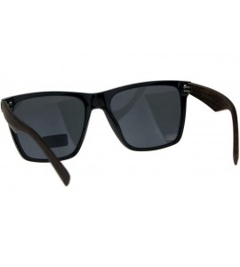 Oversized Mens Fashion Horn Rim Oversize Hipster Designer Sunglasses - Black Dark Wood Black - CL18C2ZQU5M $20.25