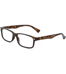 Square Fashion Glasses for Men Women Retro Pop Color Frame Clear Lens - Rectangle Tortoise - CB119DUGY5Z $17.48