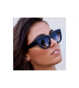 Cat Eye Women Cat Eye Sunglasses Retro Mirror Lens Sun Glasses Ladies Colorful Glasses UV400 - Black Clear - CO199QDDOZX $17.89