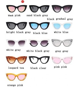 Cat Eye Women Cat Eye Sunglasses Retro Mirror Lens Sun Glasses Ladies Colorful Glasses UV400 - Black Clear - CO199QDDOZX $17.89