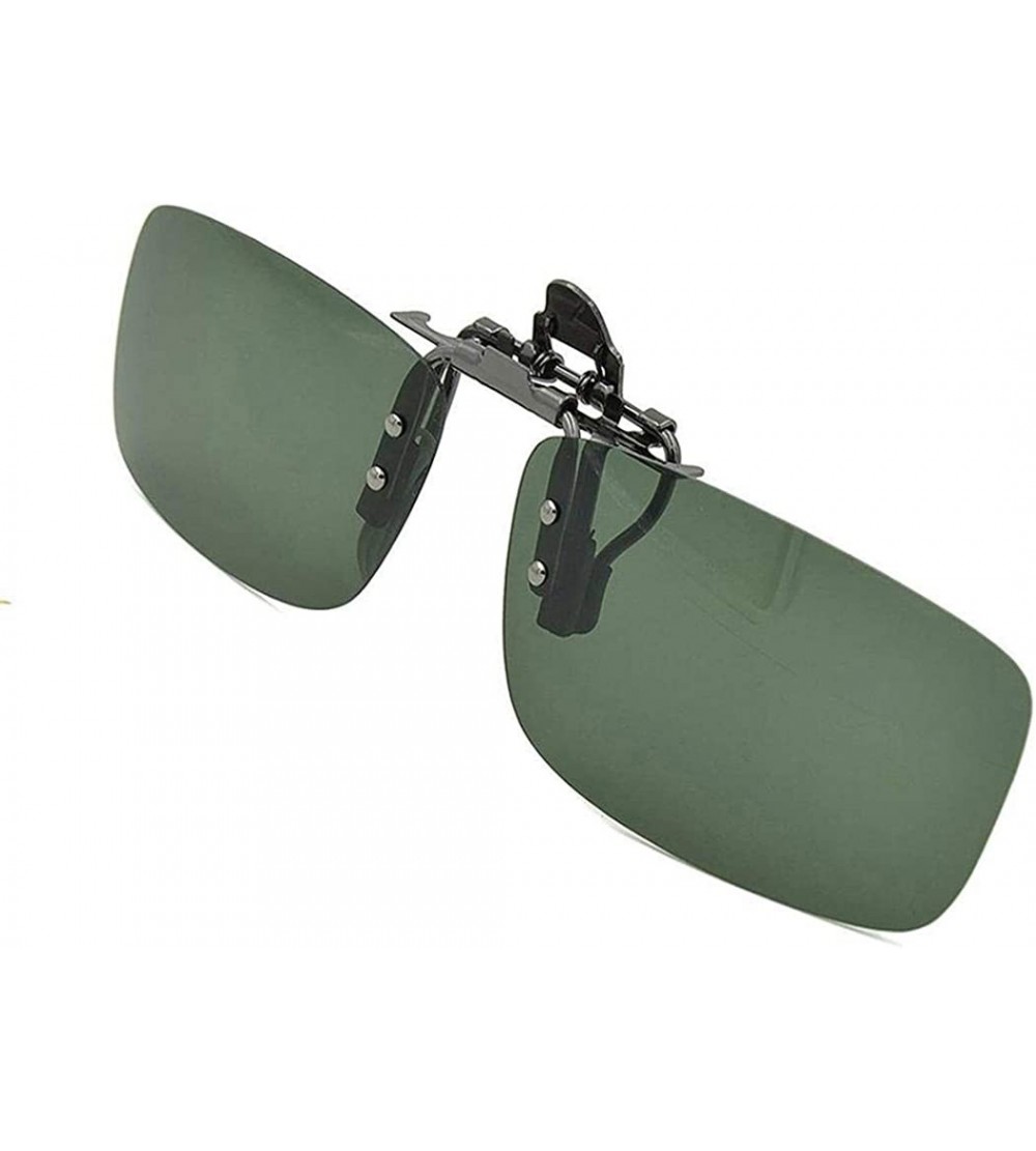 Goggle Women Men Driver Polarized Night Vision Lens Clips on Goggles Sunglasses Sunglasses - Dark Green Large - CW18E506AHC $...