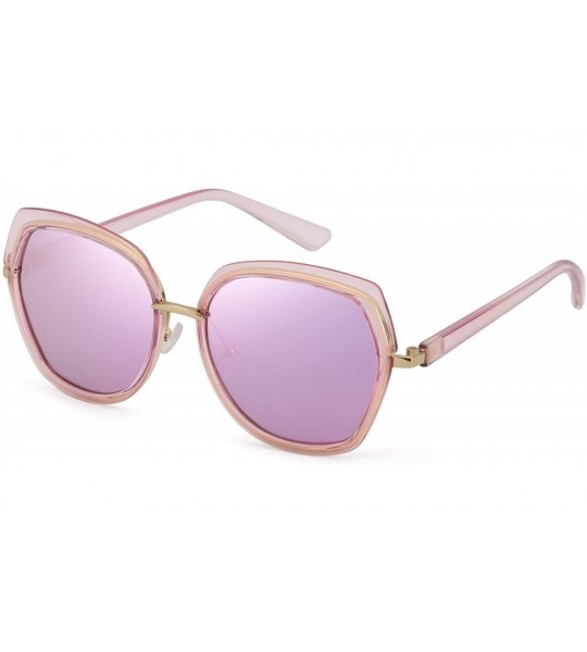 Square Oversized Mirrored Sunglasses for Women-Square Frame Design Womens Sunglases 100% UV Protection - CN18X52K5GD $25.64