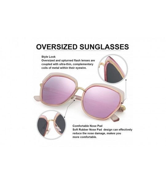 Square Oversized Mirrored Sunglasses for Women-Square Frame Design Womens Sunglases 100% UV Protection - CN18X52K5GD $25.64