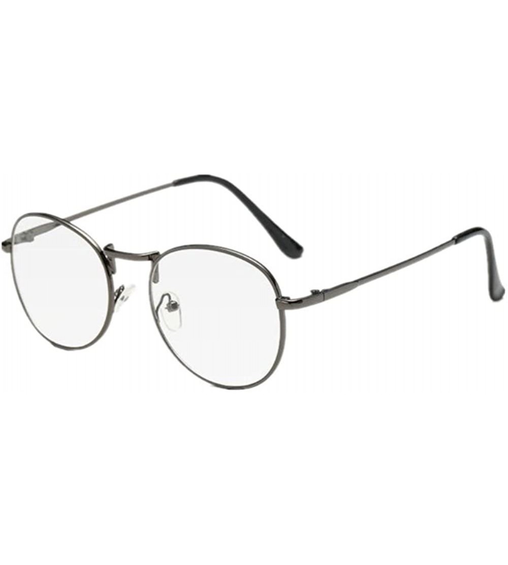 Rimless Men Eyeglasses Round Eyeglasses Women Optical Computer Eye Glasses Frame - Grey - CP182OEQ0N8 $17.04