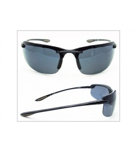 Square Light Weight Rimless Polarized Sunglasses - Black - CK11BLYNH1Z $32.56