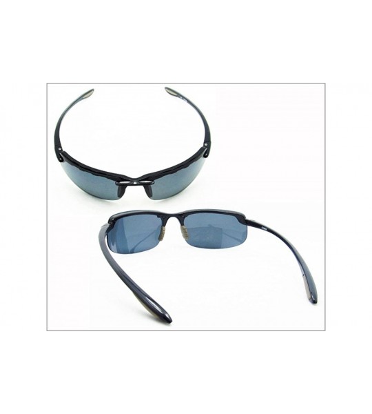 Square Light Weight Rimless Polarized Sunglasses - Black - CK11BLYNH1Z $32.56