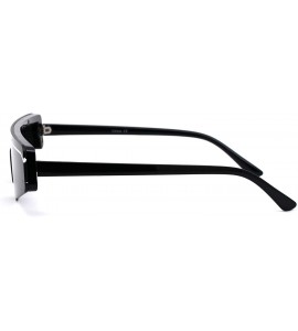 Shield Retro Futurism Flat Top Narrow Shield Plastic Sunglasses - Black White Black - C918X56K3L7 $22.97