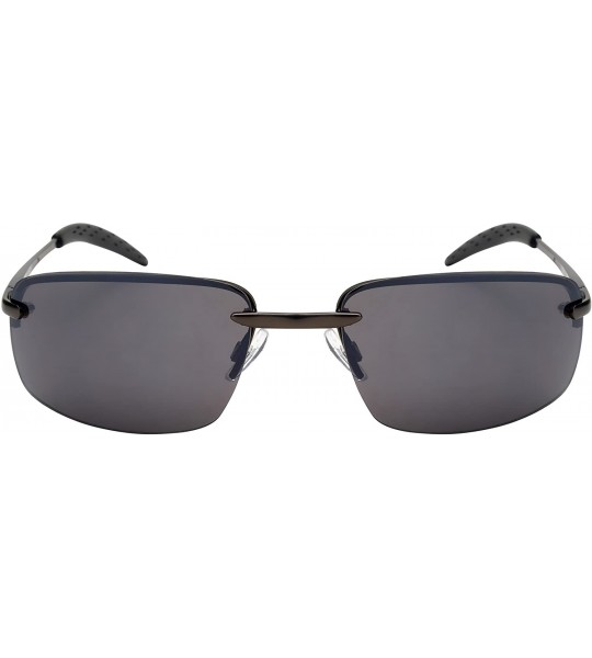 Sport Men's Metal Semi-Rimless Sports Sunglasses 25124S - Matte Gunmetal - CN12J6TJA61 $19.49