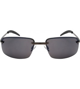 Sport Men's Metal Semi-Rimless Sports Sunglasses 25124S - Matte Gunmetal - CN12J6TJA61 $19.49