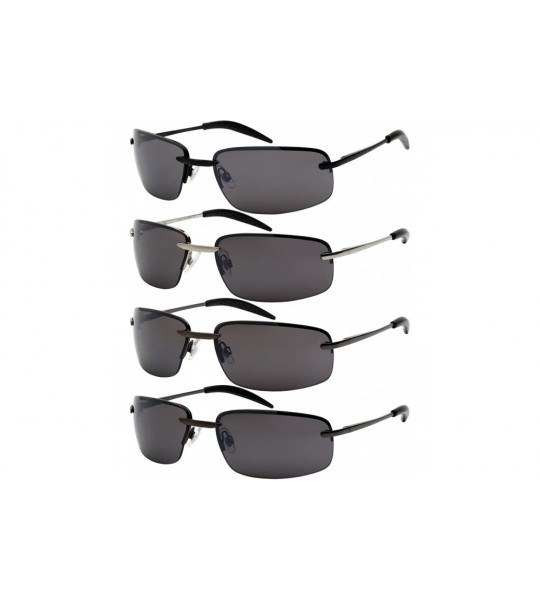 Sport Men's Metal Semi-Rimless Sports Sunglasses 25124S - Matte Gunmetal - CN12J6TJA61 $19.49