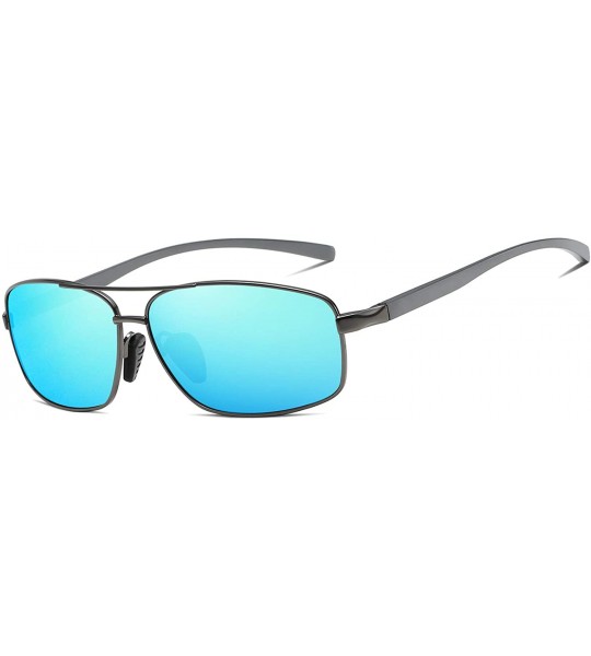 Aviator Polarized Aviator Sunglasses for Men Retro Mens Classic sunglasses Womens - Grey Blue - CM1929TQ9UQ $27.82