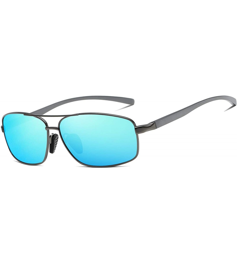 Aviator Polarized Aviator Sunglasses for Men Retro Mens Classic sunglasses Womens - Grey Blue - CM1929TQ9UQ $27.82