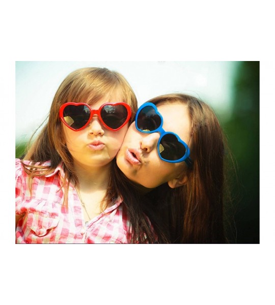 Round 6 Pack Neon Colors Heart Shape Sunglasses Party Favor Supplies - Blue - C118CGQ69Q7 $22.97