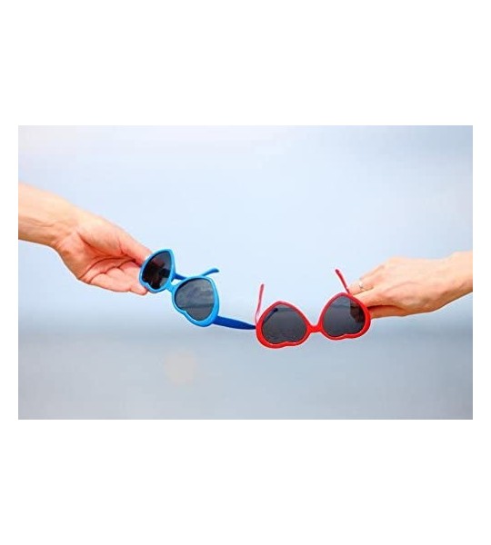 Round 6 Pack Neon Colors Heart Shape Sunglasses Party Favor Supplies - Blue - C118CGQ69Q7 $22.97