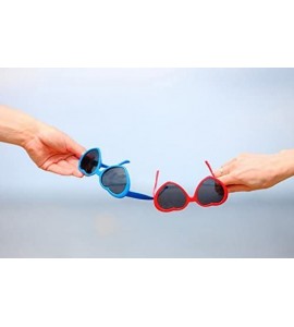 Round 6 Pack Neon Colors Heart Shape Sunglasses Party Favor Supplies - Blue - C118CGQ69Q7 $22.97