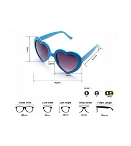 Round 6 Pack Neon Colors Heart Shape Sunglasses Party Favor Supplies - Blue - C118CGQ69Q7 $22.97