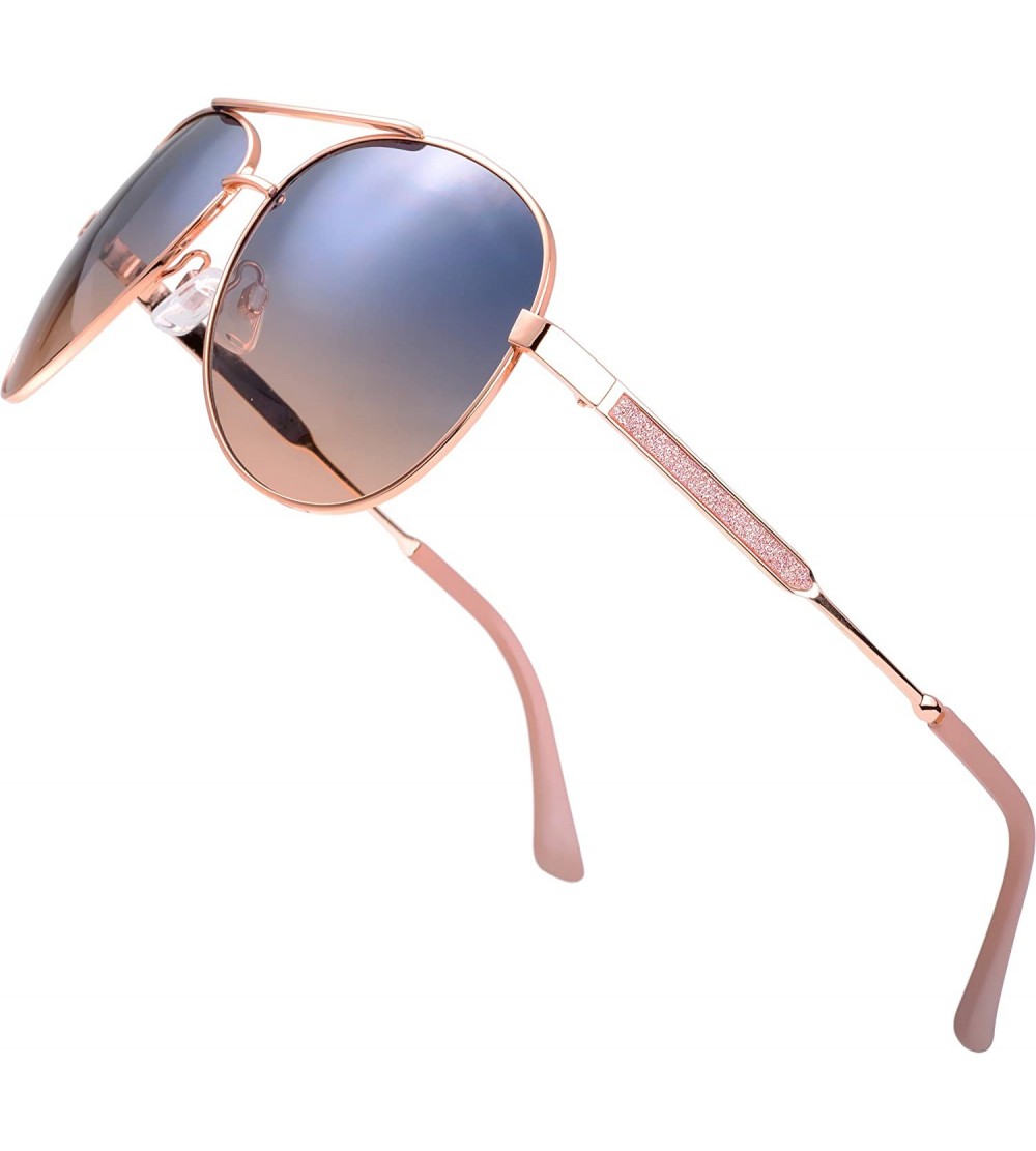 Round Classic Crystal Elegant Women Beauty Design Sunglasses Gift Box - L164-rose Gold - CV18M0TUXW7 $31.27