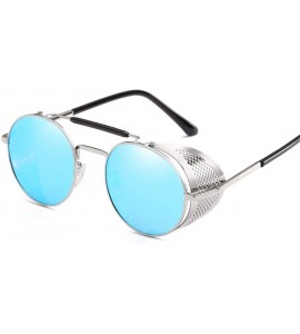 Square Retro Round Metal Sunglasses Men Women Glasses Shades UV Protection - 3-gun-gray - CO194OULQRY $42.77