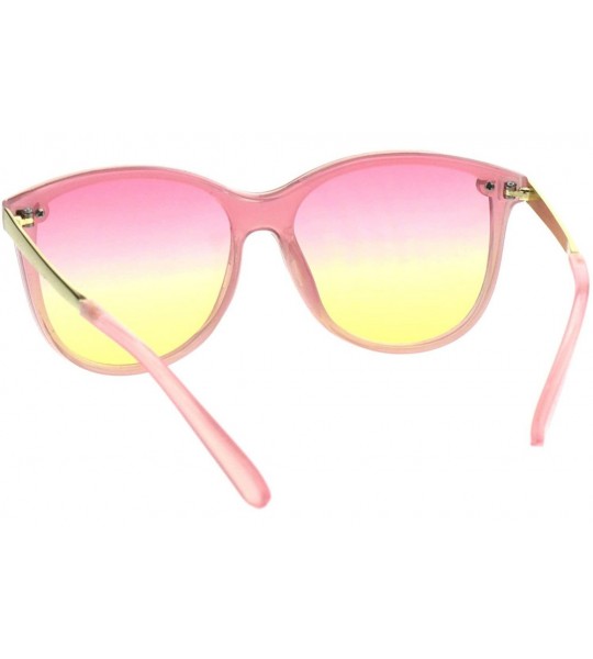 Butterfly Womens Fashion Sunglasses Cute Stylish Ombre Color Lens UV 400 - Pink (Pink Yellow) - CL18GO50R65 $19.52