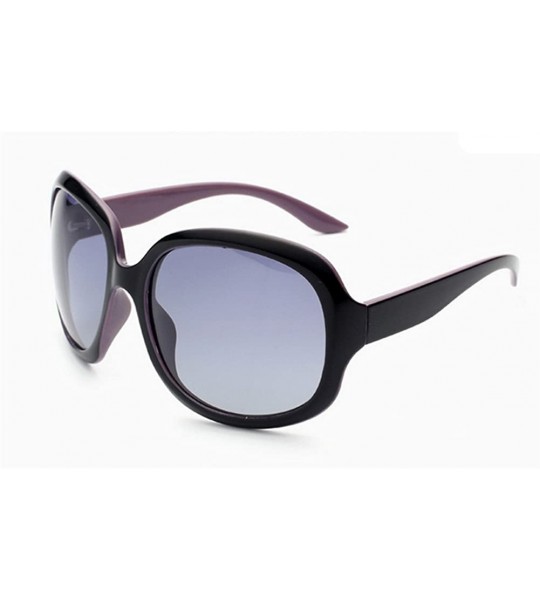 Goggle New fast fashion Women's oversized classic Polarized sunglasses UV400 - Black & Purple - CS12FMY3INL $26.27