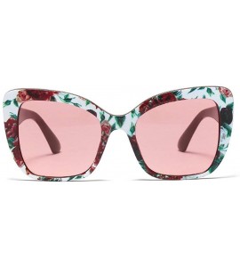 Rectangular Fashion New Lady Brand Design Stylish Style Big Frame Women Sunglasses UV400 - Floral - CR18QMN6NQ2 $22.06