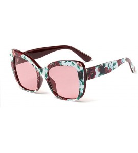 Rectangular Fashion New Lady Brand Design Stylish Style Big Frame Women Sunglasses UV400 - Floral - CR18QMN6NQ2 $22.06