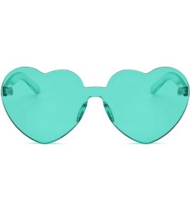 Round Fashion Rimless One Piece Clear Lens Color Candy Sunglasses - Light Green - C418ERNMM9Z $17.80