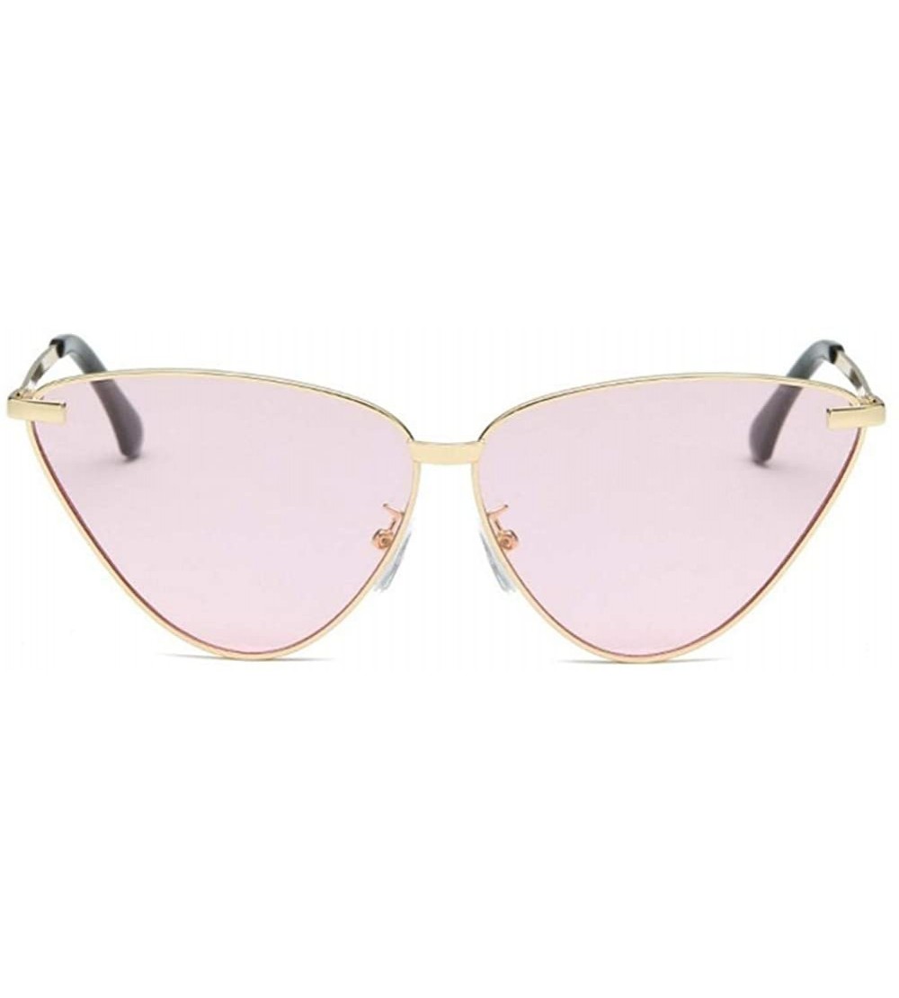 Cat Eye Cat Eye Sunglasses for Women Metal Frame Eyewear - C4 Gold Light Pink - CF198054Y7D $18.64