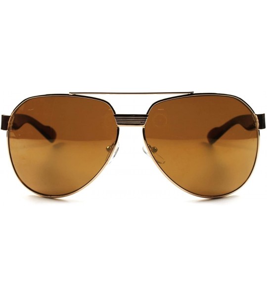 Oversized Designer Stylish Military Mens Womens Oversized Air Force Style Sunglasses - Gold - C518XL82U62 $20.22