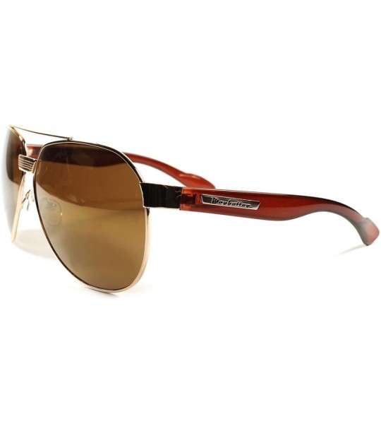 Oversized Designer Stylish Military Mens Womens Oversized Air Force Style Sunglasses - Gold - C518XL82U62 $20.22