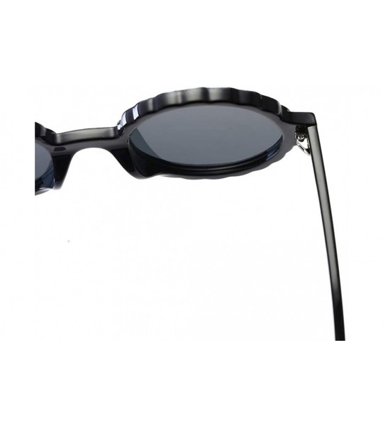 Square Women's Fashion Round Frame Sunglasses Integrated Gas Radiation Protection Glasses - Black - CL18TQYGMTZ $18.97