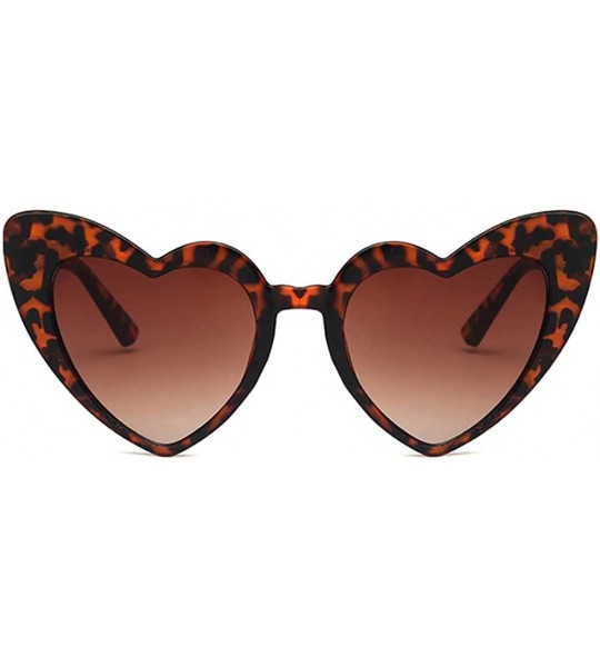 Sport Heart Shaped Sunglasses-Vintage Cat Eye Goggle-Oversized Rimless Shade Glasses - E - CG190O6T6NQ $57.37