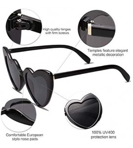 Sport Heart Shaped Sunglasses-Vintage Cat Eye Goggle-Oversized Rimless Shade Glasses - E - CG190O6T6NQ $57.37