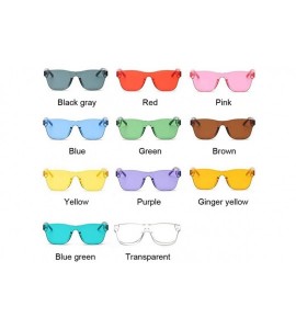 Rimless Colorful Square Sunglasses Women Glasses Rimless Sun Glasses For Men Siamese Candy Sunglass Frameless Eyewear - CO198...