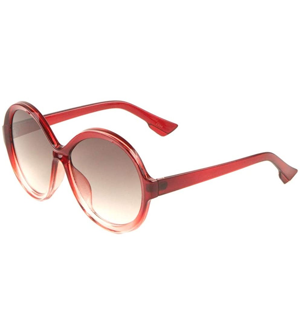 Butterfly Crystal Color Oversized Round Butterfly Sunglasses - Red - C2197A5MA3X $26.62